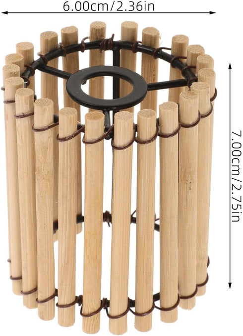 2.36 Inch ARTIBETTER Bamboo Lamp Shade Drum Lampshade Natural Wicker Lamp Cover for Table Lamps and Pendant Lighting