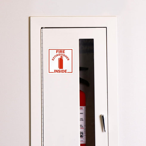 SmartSign Fire Extinguisher Inside Stickers | 2.75" x 2.75" Engineer Grade Reflective Labels, Pack of 6