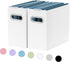 Oterri File Organizer, Small Collapsible File Box with Handle for Letter Size, Portable Hanging File Organizer, White