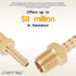LTWFITTING Brass Barb Fitting Coupler - 3/16-Inch Hose ID x 1/8-Inch Male NPT, Pack of 5