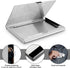 SENHAI 2 Pcs Business Card Holders, Professional Slide Out Business Card Case and Stainless Steel ID Wallet - Black