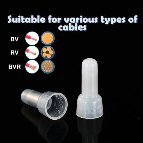 100PCS Nylon Electrical Caps, Closed End Crimp Terminal 22-16AWG for Wires Crimp Connectors CE1
