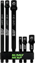 SUNHZMCKP 6-Piece Impact Grade Socket Adapter Set, 3" & 6" Extension Bit with Holder, 1/4-Inch Hex Shank