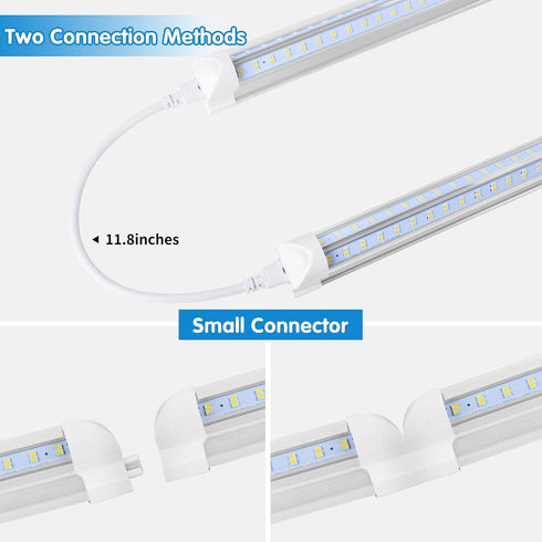 AQIQUUT 2ft, Light,25W 6500K 3200LM Cover,T8 Warehouse(2-Pack) Led Shop Light Led Shop Clear LED Light Fixture,Ceiling