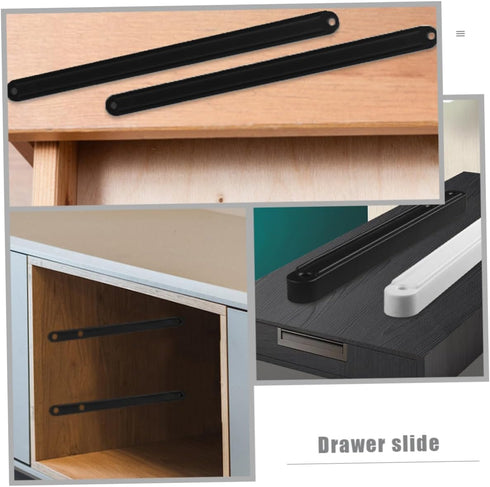 2pcs TEHAUX Track Guide Smooth Sliding Drawer Slide for Cabinets Bedside Tables and Wardrobes Side Mount Design