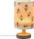 ALAZA Bedside Table Lamp for Bedroom Retro Bee Nightstand LED Light Lamps with USB Port Linen Fabric Shade Table Desk
