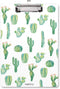 WAVEYU Cute Decorative Clipboard, Cactus Design with Low Profile Clip, Letter Size (12.5"x9"), Retractable Key Hole for