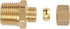 Litorange 2 Pack Metal Brass Compression Tube Pipe Fitting Connector, 3/8" Tube OD x 1/2" NPT Male