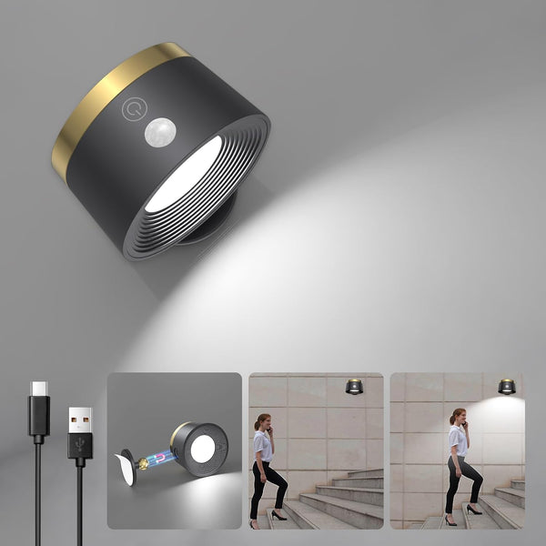 Moobibear Motion Sensor Wall Light Indoor, 3500mAh Rechargeable Battery Operated LED Wall