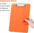 Rimilak Plastic Clipboards with Low Profile Metal Clip, Translucent Clip Board, 12.5 x 9 Inch, Orange