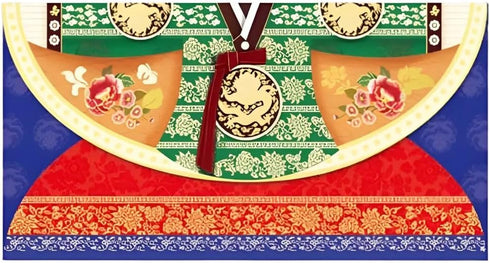 Generic BENEPISYO Korean Traditional Hanbok Money Envelopes 4 Count, Gold Foil Red and