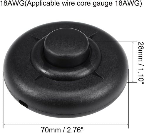 uxcell Inline Foot Pedal Push Button Switch, Round Lamp Lights Foot Control ON/Off Latching Footswitch