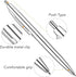 Unibene 6 Pack Silver Click Ballpoint Pens - Medium Point Black Ink (1 mm), Stainless Steel Metallic Retractable Pen