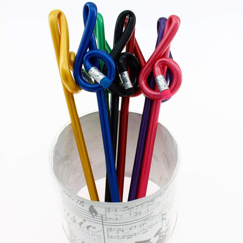 Treble Clef Pencil Set, 7pcs Cartoon Musical Note Shape Pencils for Writing, Drawing, Sketching, Non-toxic with Eraser