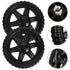4pcs Healifty Shopping Cart Wheel Rolling Cart Wheels for Utility Easy to Install Heavy Duty Black