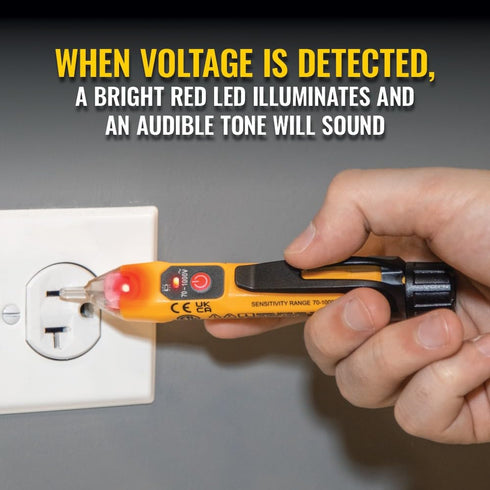 Klein Tools NCVT1XT Non-Contact Voltage Tester Pen, Durable IP67 Tester for 70V to 1000V AC, Dustproof and Waterproof