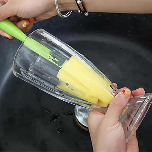 NUEAYMS Kitchen Cup Scrubber Mug for Coffee Cup Safe PP and Removable Head Flower Cleaning Brush Tall Bottle Glass