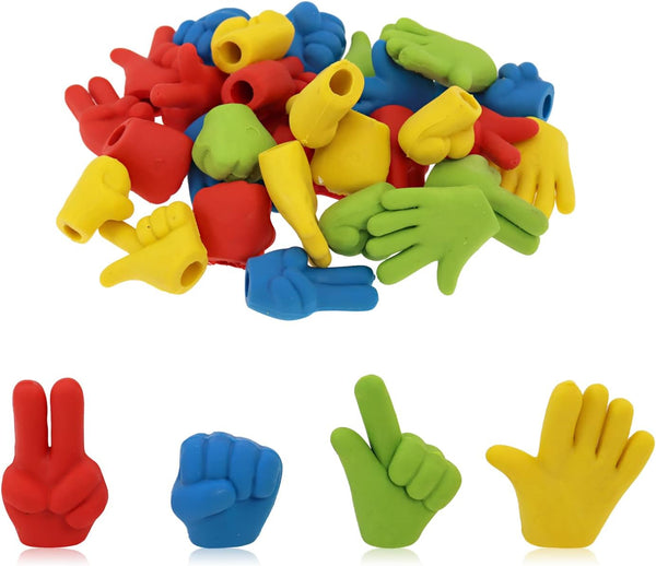 DGQ 30 Pcs Pencil Erasers Toppers – Random Funny Caps for School Supplies, Classroom Office Party Favors