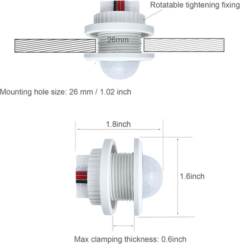Yogcow 12V/24V Lights,Cabinets,Closets,Wardrobes,Pantry,Under-Bed DC Motion Sensor Light Switch,PIR Smart Infrared