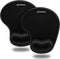 Soqool Mouse Pad, 2 Pack Ergonomic with Gel Wrist Rest Support, Non-Slip PU Base, Durable and Easy to Clean, Black
