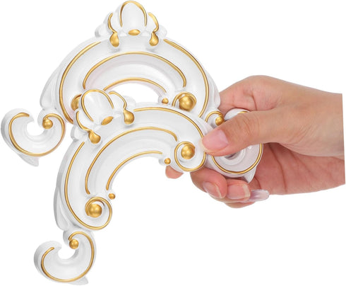 2pcs Homoyoyo Adhesive Furniture Appliques Onlays: Decorative Frame Onlay - Peel and Stick Corner Decal for Vanity