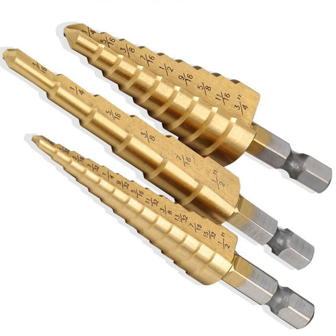 3 Piece Step Drill Bit Set with Pouch - 28 Sizes, Impact Driver Compatible