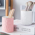 Ceramic Pen Holder Stand, Cup Pencil Holder Organizer for Makeup Brushes, Home Office Desk (White)