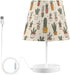 3 ALAZA Bedside Lamp Cactus Tropical Plants Leaves Table Lamp for Bedroom Desk Lamp with USB Port LED Nightstand Color