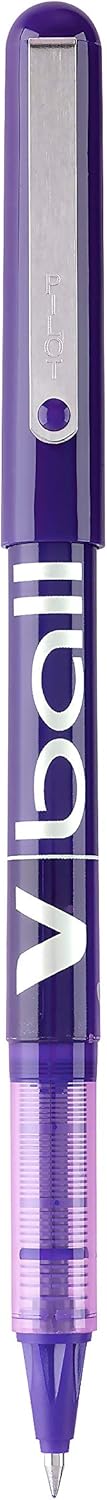 Pilot VBall Liquid Ink Rolling Ball Stick Pens, Extra Fine Point, Purple Ink, 12-Pack (35210)