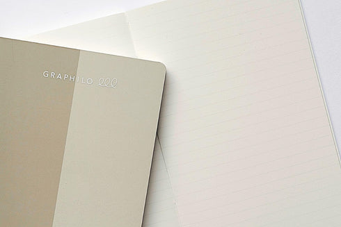 KOBEHA Graphilo Style Notebook for Fountain Pen - 8.27 x 4.72, 94 Sheets (188 Pages), 7mm Ruled 29-Line, Light-Cream