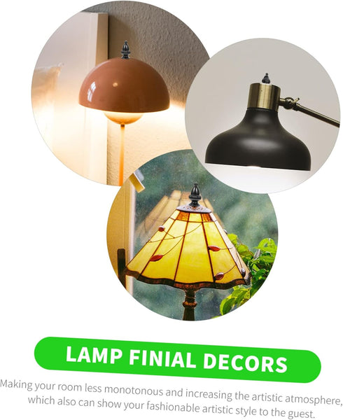 Uonlytech 2pcs Decorative Lamp Finial Knob Elegant Black Aluminum Lampshade Accessory Compatible with Floor and Table