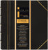 Executive Binder, Heavy Duty 3" Inch, English Leather, Hand Stitching, Ribbed Spine, Black and Gold