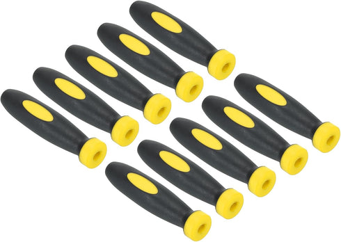 PATIKIL 10 Pack 2 Inch Rubber File Handle Replacement Accessories for 0.16" Diameter File, Black Yellow