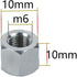 5PCS M6 X 1-Pitch 10mm Length 304 Stainless Steel Metric Hex Coupling Nut