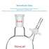 stonylab Borosilicate Glass Reaction Flask, Single-Neck 250 ml with 24/40 Joint and PTFE Stopcock Valve