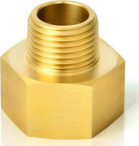 TAISHER 5PCS Brass Pipe Fitting, Reducer Adapter, 1/4-Inch Male Pipe x 1/4-Inch Female Pipe