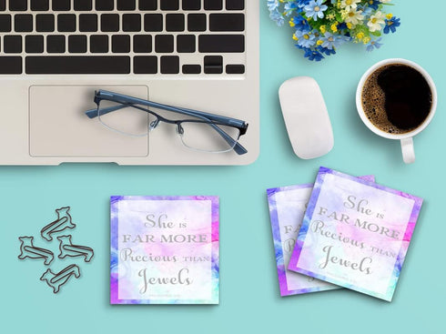 Butler in the Home Sticky Notes 12 Pack, 3"x3", 50 Sheets/Pad, Proverbs 3:15, Cute Funny Memo Pads Stationery