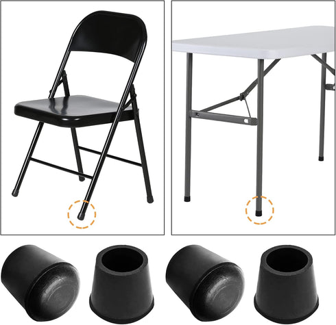 Piutouyar 16mm 5/8 Inches Black(20Pcs) Round PVC Rubber Furniture Covers, / Table Chair Leg Tip Protectors, Non-Slip