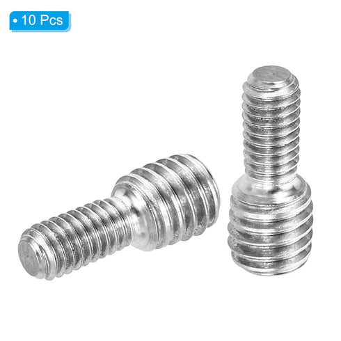 PATIKIL M4x8mm to M6x6mm Double End Threaded Stud Screw Bolt, 10 Pack Stainless Steel Rod Bolts for Furniture