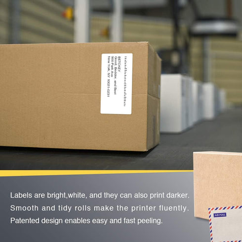 BETCKEY 4" x 2" (102 mm x 51 mm) Barcode Shipping & Multipurpose Labels, Compatible with Zebra & Rollo Printer, 2