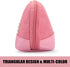 Sooez Lightweight Wide-Opening Pencil Pen Case, Spacious Zipper Stationery Bag with Triangular Design for Adults, Pink