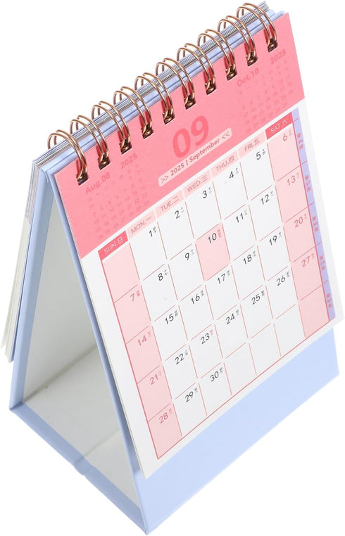 LALAFINA Spiral Binding Desk Calendar Minimalist Small Calendar for Monthly Design Convenient Manual Date Change Chic
