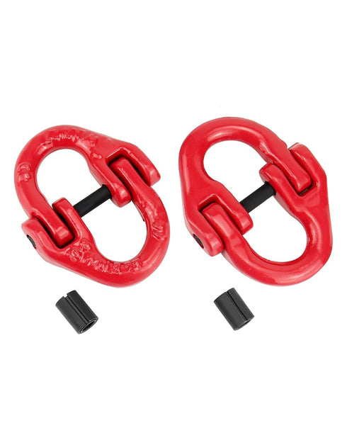 QWORK 10 Pcs Red Painted G80 Alloy Steel Connecting Link, 3/8", 7100 lbs Working Load Limit