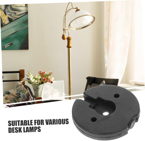 2pcs MERRYHAPY Heavy-duty Iron Lamp Base Weight Blocks Compact Round Chassis for Desk and Floor Lamps Decorative