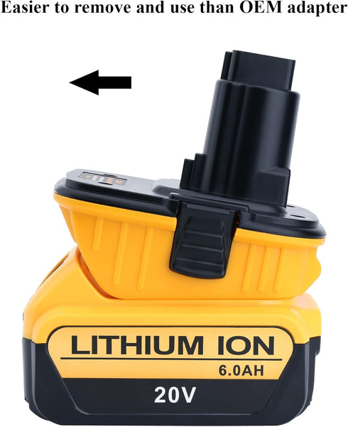 2 Pack DCA1820 Adapter Replacement for DEWALT 18v to 20v Adapter, Compatible with Dewalt 20V Max Battery DCB203 to 18V XRP NiCad NiMh Battery DC9096