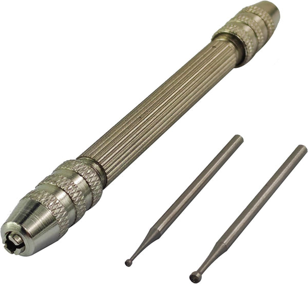 Luo ke 2 Pcs Round Cup Burr, 3/32'' Shank Wire Rounder Burs with Hand Drill Twisting Tools (1.2mm + 1.8mm)