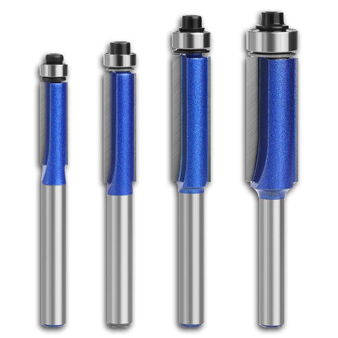 BENESOON 4PCS Flush Trim Router Bit Set 1/4 Inch Shank Carbide Tip Top