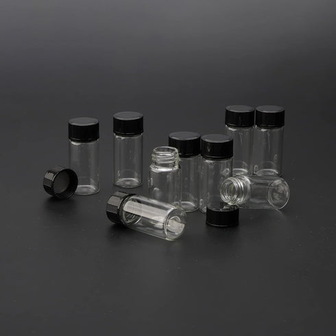 50 pcs Clear Glass Vials, Empty 5 ml Bottles for Liquid Sampling with Screwcap