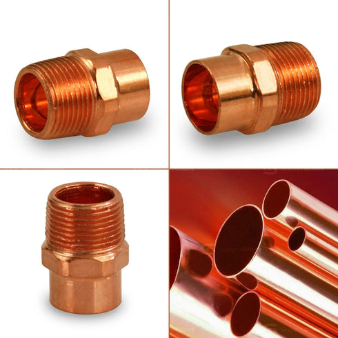 DDNA0200 Male Adapter Fitting with C X M Connections, 2, Copper