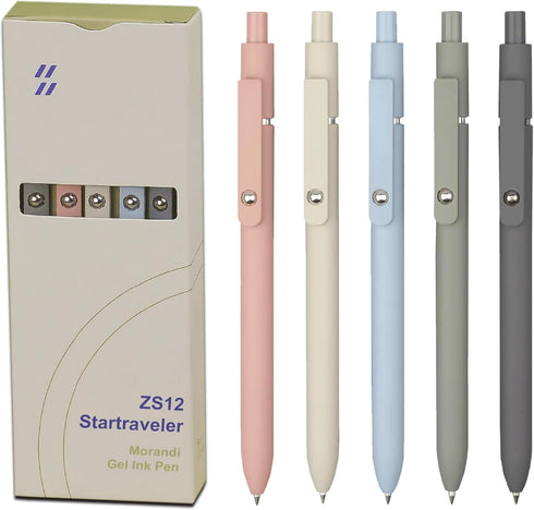 VICO 5PCS Gel Pens, Fine Point 0.5mm, Quick Dry Black Ink, Smooth Writing Pens for Journaling, Note Taking, Office
